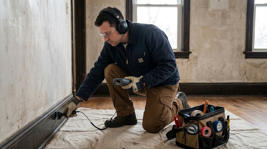 Plumbing specialist utilizing electronic acoustic leak detection equipment in Kingsbridge Heights